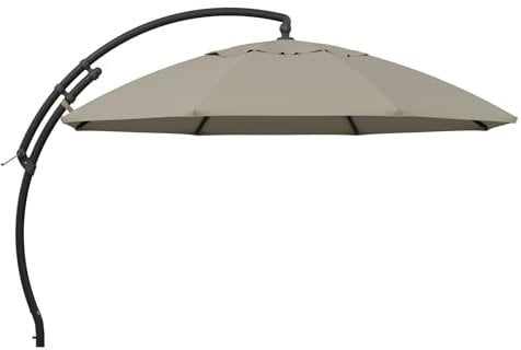 Sun Garden Easy Sun TM Ampelschirm 375 cm | rund | Aluminium Anthrazit | 100% Olefin (ca. 190 g/m²) | 360° drehbar | Öffnung mit Kurbel | Bezug in Beige B054
