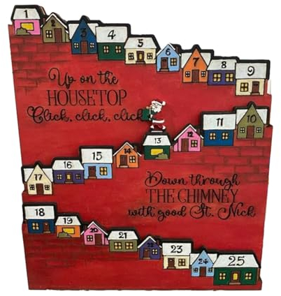 2023 Holz Santa Castle Countdown Kalender Ornament Party Schreibtisch Dekorationen Neujahr