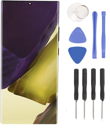 Cuifati Reemplazo de Pantalla de Teléfono para Note 20 Ultra 5G SM N986B, Conjunto de Digitalizador de Pantalla Táctil LCD OLED con Marco de Huella Digital, Kit de Herramientas de