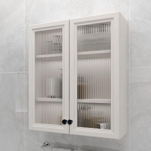 Armoire de rangement cuisine armoire de rangement murale armoire d'assaisonnement armoire murale en aluminium armoire murale porte en verre salle de bain,Vitrine murale en verre(60*69*19.5cm/23.6*27.2