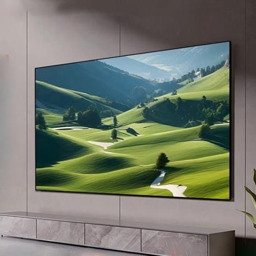 Outdoor Projector Screen Pull Down HD Projection Screen, 3D Wall Mount Projector Screen, Ultra-narrow Border, Home Theater Fixed Frame(84in,16:9)