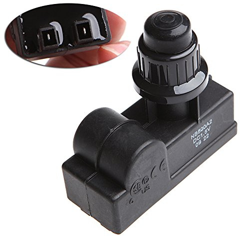 Ersatz-Zünder für BBQ-Grill, 2 Ausgänge, AA-Batterie, Druckknopf, Schwarz