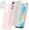 Cover Matte Compatibile con Samsung Galaxy A16 4G / 5G, con 2 Pezzi Vetro Temperato Pellicola Protettiva e 2 Pezzi Pellicola Fotocamera, Antigraffio Case Matte TPU - Rosa Matte