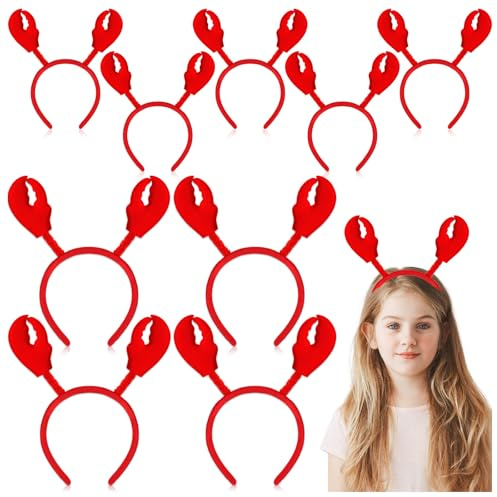 LSGYPAQ 18PCS Crab Lobster Headbands Crayfish Claws Headbands Lobster Headwear Hair Hoop Costume Accessories for Animal Cosplay Party