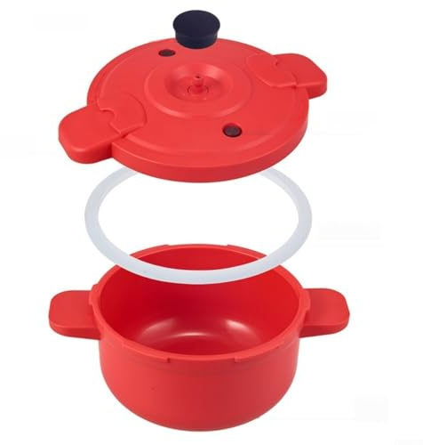 Autocuiseur à micro-ondes en polypropylène et silicone multifonction pour des repas sains, riz, pâtes, légumes, conserve les nutriments