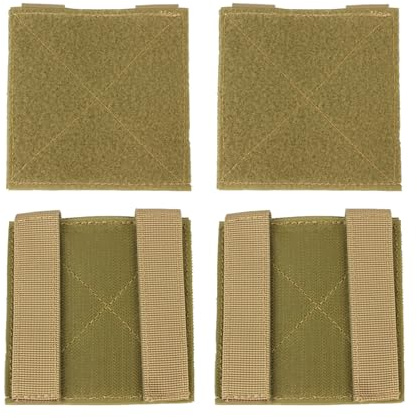 Pack of 4 Tactical Morale Patches Board, 10 x 10 cm, Khaki | Nylon Molle Extension Plate, Tactical Molle Patches, Suitable for Outdoor Backpacks, DIY Accessories
