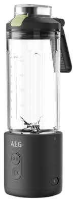 AEG Tragbarer Standmixer, auslaufsicherer 500 ml Trinkbehälter, PB4-1-2CG | Akku Smoothie Maker wiederaufladbar, kabellos, Crushed Ice, Smoothies in 30s, für Gym, Büro und Reisen, BPA frei