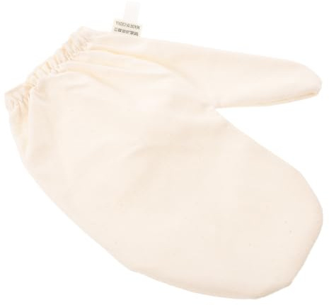 Indische Ayurveda Massagehandschuhe aus 100% Rohseide | Beige, Elastisches Handgelenkband, Sicherer Sitz, für Professionelle Spa Sitzungen und Home Spa