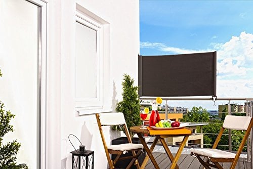 Balkon-markise anthrazit Balkonsichtschutz Balkonverkleidung 80 x 300 cm Sonnenrollo