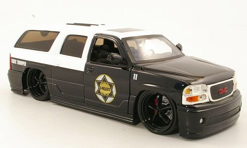 GMC Yukon Denali Tuning, State Trooper, Polizei (US), 2002, Modellauto, Fertigmodell, Jada 1:24