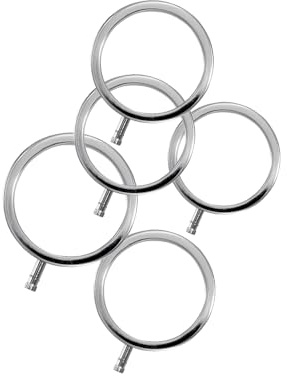3 BRUJAS ElectraStim Electrarings Solid Metal Cock Rings Silver 5 Pack