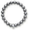 Thomas Sabo Damen-Armreifen Charm Club 925 Sterling Hämatit, Schwarz -16,5 cm
