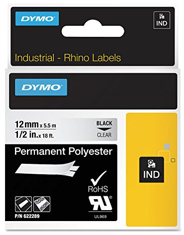 Dymo Label, DYMO Rhino, Clear 1/2 Poly
