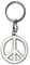 Logoshirt Friedenssymbol Schlüsselanhänger aus verchromtem Metall – Peace Logo Keychain/Schlüsselring, ca. 4 x 4 cm – Original lizenziertes Fan-Merchandise
