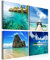 murando - Wandbilder Set Landschaft 40x40 cm 4 Teilig je 20x20 Vlies Leinwandbild Kunstdruck modern Wandbilder XXL Wanddekoration Design Wand Bild mehrteilig - Insel Meer Wasser Strand blau