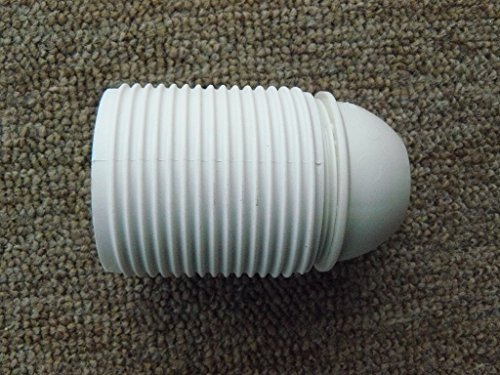 Fassung E27 weiß matt mit Außengewinde, anschraubbar mit Gewinde M10 (Metall) mit Feststellschraube