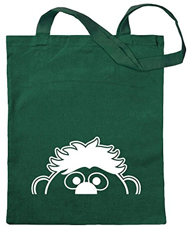 Kiwistar - Baumwolltasche - waldgrün - Halber Ernie - Tragetasche Stoffbeutel Umhängetasche langer Henkel