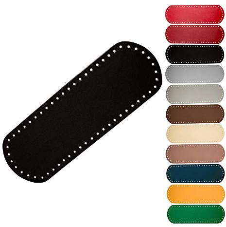 1 Taschenboden Kunstleder zur Taschenherstellung Boden Tasche Farb-/Größenwahl, Größe:10x30cm, Farbe:schwarz