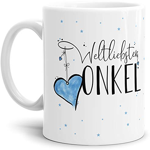 Tasse mit Spruch für den Weltbesten Onkel - Kaffeetasse/Familie/Geschenk-Idee/Mug/Cup/Weiss