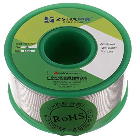 ZSHX Filo di saldatura senza piombo di alta qualità Sn99% Ag0.3% Cu0.7% Filo per saldatura a nucleo di colofonia per saldatura elettrica (0.8mm 100g)