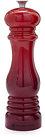Le Creuset Classic Adjustable Pepper Grinder, Large, Chip-resistant ABS Plastic, Anti-corrosion, 518 g, Cerise, 96002700060000, 30 cm