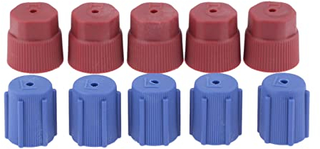 gohantee 10Pcs/Set R134a 13mm & 16mm Air Conditioning Service AC System Charging Port Caps (5Red High & 5Blue Low)