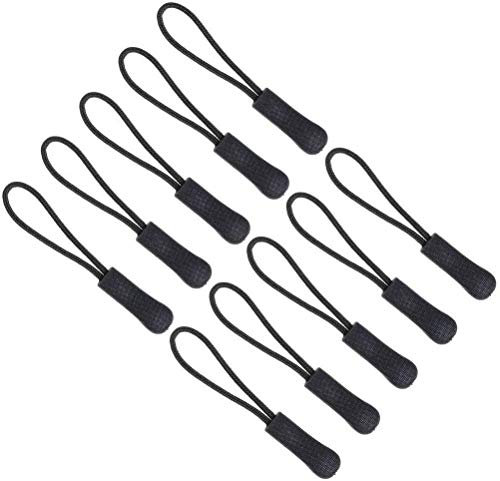 50 Stück Anti-Rutsch Reißverschlußanhänger, Zipper, Reißverschluß Verlängerung Anhänger für Jacken, Rucksäcke, Reisen Cases, Zelte, Trolley Cases(Schwarz)