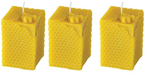 Bienenwachskerzen mit Wabenstruktur, handgefertigt, mit Duft, reine aromatische Bienenwachskerzen – Wabenstruktur, 3 Stück
