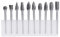 Juego de 10 rebabas rotativas de doble corte de carburo de tungsteno, vástago de 1/8 pulg, 1/4 pulg de cabezales, limas rotativas para amoladoras de troqueles, tallado en madera de metal