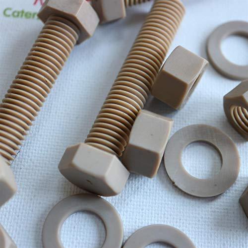 5x Viti a testa esagonale in PEEK M12 x 65mm Dadi e bulloni - Dadi e bulloni in plastica peek