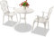 Homeology OSHOWA White Cast Aluminium Weatherproof Outdoor Table with 4 Chairs Bistro Set