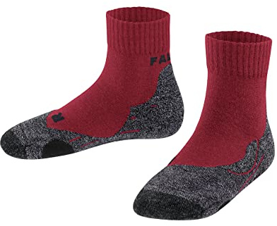 FALKE Unisex Kinder TK2 Short Wandersocken atmungsaktive schnelltrocknende klimaregulierende geruchshemmende Wolle Funktionsmaterial mittelstarke Polsterung kurz antiblasen Trekkingsocken 1 Paar