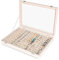 Frebeauty Ring Organizer Tablett - 100 Slots Halter Mit Klarem Deckel, Samt Aufbewahrungsbox für Juweliergeschäft, Display Case für Schmuck Show Box für Frauen (Beige)