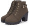 Remxi Damen Ankle Boots Stiefeletten High Heels Schuhe Western Knöchelhoher Schuhe Damen Dicker Plateau Reißverschluss Mode Stiefel Grün 42 EU