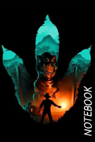 Jurassic Park Notebook, black, 100 pages, 6 x 9 inches