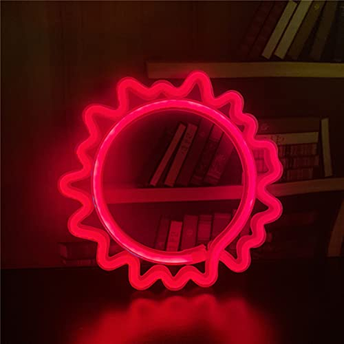 QiaoFei Sonne Neon Schild Lichter LED Schilder mit USB oder Batteriebetrieben Dekor für Kinderzimmer Schlafzimmer Bar Restaurant Spielzimmer Weihnachten Party LED Kunst Dekoration Licht Rot