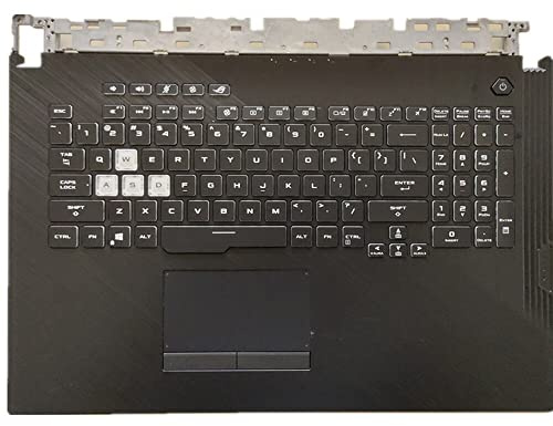 fqparts Replacement La Shell Attorno alla Tastiera C Conchiglia Shell & Touchpad & Tastiera per for ASUS for ROG Strix G G731GU G731GV Nero Layout Inglese Americano