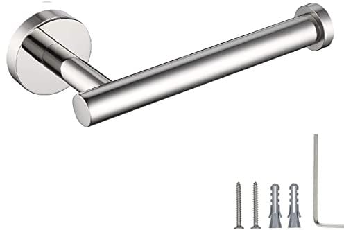 Toilet Roll Holder Wall Mounted, Waterproof Rustproof Rotateproof Paper Holders Tissue, SUS 304 Stainless Steel Toilet Paper Holder for Bathroom (Polished Chrome)