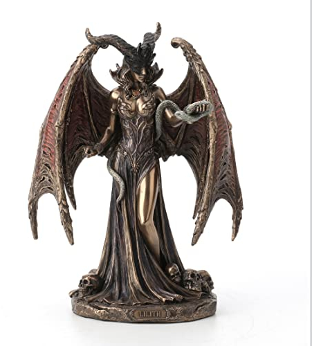 Veronese Design Statue Lilith la première Femme en résine coulée à Froid Finition Bronze Antique 22,9 cm de Haut