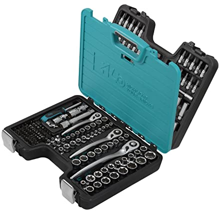 HB 120 Zähne versetzter Umschaltknarre Ergonomischer Ratschengriff 12 Zoll 38 Zoll 14 Zoll Antrieb, hergestellt in Taiwan, mit kompakter Werkzeugaufbewahrung, 169teiliges Steckschlüsselsatz