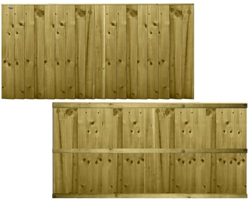 Wooden Garden Fence Panel, 6ft x 3ft Feather Edge Semi-Braced Timber | 90cm High x 183cm Wide, Pressure Treated Wood, Vertical Closeboard Design, for Perimeter Boundary & Outdoor Privacy Fencing