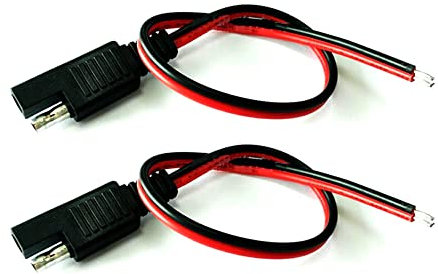 2 STÜCKE SAE-Anschlusskabel, SAE-Solarbatterie-Panel-Kabel SAE-2-Pin-Verlängerungskabel 18AWG 30CM 10A SAE-Steckerkabel für Automobil-Motorrad-Autos Schnellverbindung/Trennung für Sonnenkollektoren