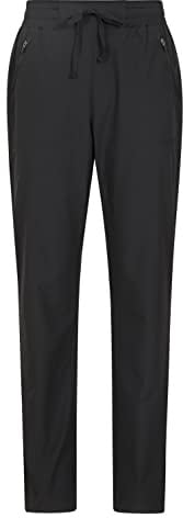 Mountain Warehouse Explorer Womens Trousers - UV Protected Ladies Pants, Quick Drying Bottoms, Lightweight - Spring Summer, Travelling, Outdoors, Hiking Black (Short Length) Women's Size 18