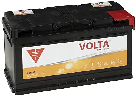 Bateria Solar para Automóvil de turismo 120Ah C100 - Borne +Dcha - Medidas Largo 353 x Ancho 175 x Alto 190 mm. con 2 años de Garantía - Fabricación Europea.