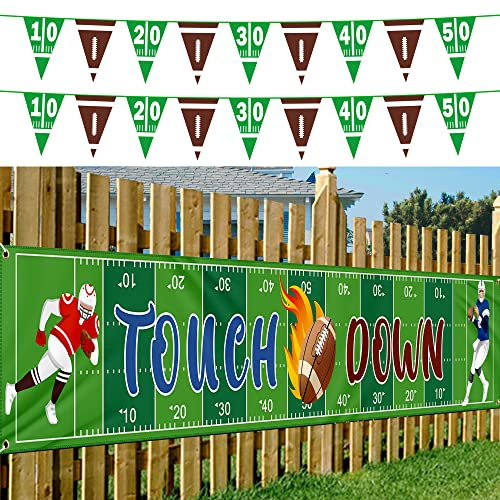 Fußball-Schild-Banner, Super Bowl Game Day Banner mit Fußball-Wimpel-Banner für Sport-Tag-Party, Fußball-Themen, hängende Flagge, Banner für Festival-Dekoration, Zubehör