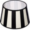 B-Ware Lampenschirm gestreift Tischlampenschirm E27 Lampenschirm oval mit Streifen gestreifter Schirm rund (rund ø 20 cm, Schwarz-Creme)