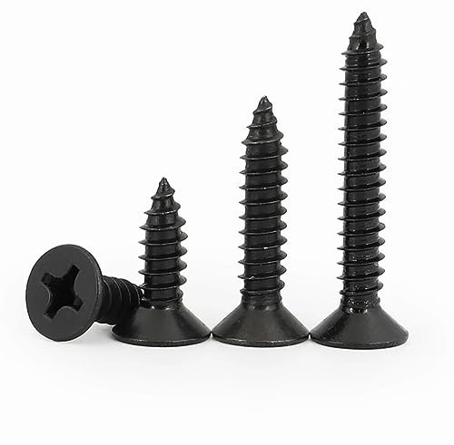 M4 Screws - 30mm - Black | Self tapping | Black phillips head screw | M4 size | 30mm Phillips head