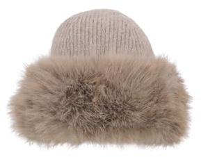 QUEEN HELENA Sombrero de Invierno Cálido con Pelo Suave para Mujer CP07