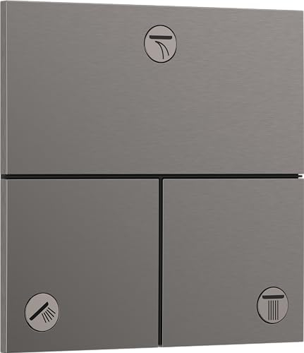 hansgrohe ShowerSelect Comfort E, válvula para instalación empotrada de termostatos ShowerSelect Comfort E (3 funciones), cromo negro cepillado