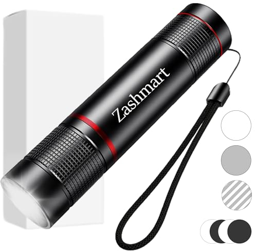 ZASHMART LED Rechargeable Torch, Super Bright Adjustable Zoom Focus Flashlight Torch, 4 Lighting Modes Powerful Torch, Long Battery Life for Emergency Camping Hiking Waterproof Pocket Size Torch.